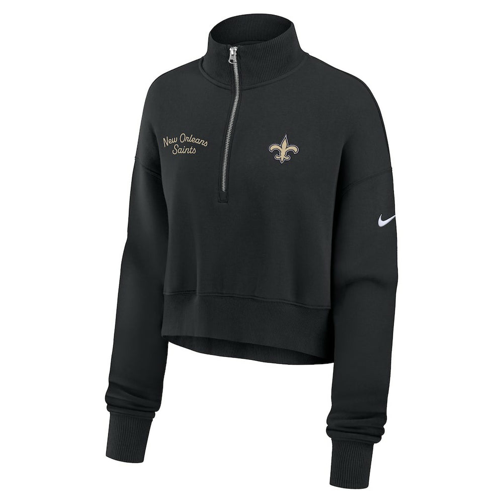 New Orleans Saints Women's Primetime Phoenix Half-Zip Sweatshirt - Black - Nike