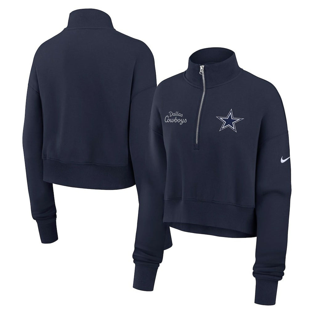 Dallas Cowboys Women's Primetime Phoenix Half-Zip Sweatshirt - Navy - Nike
