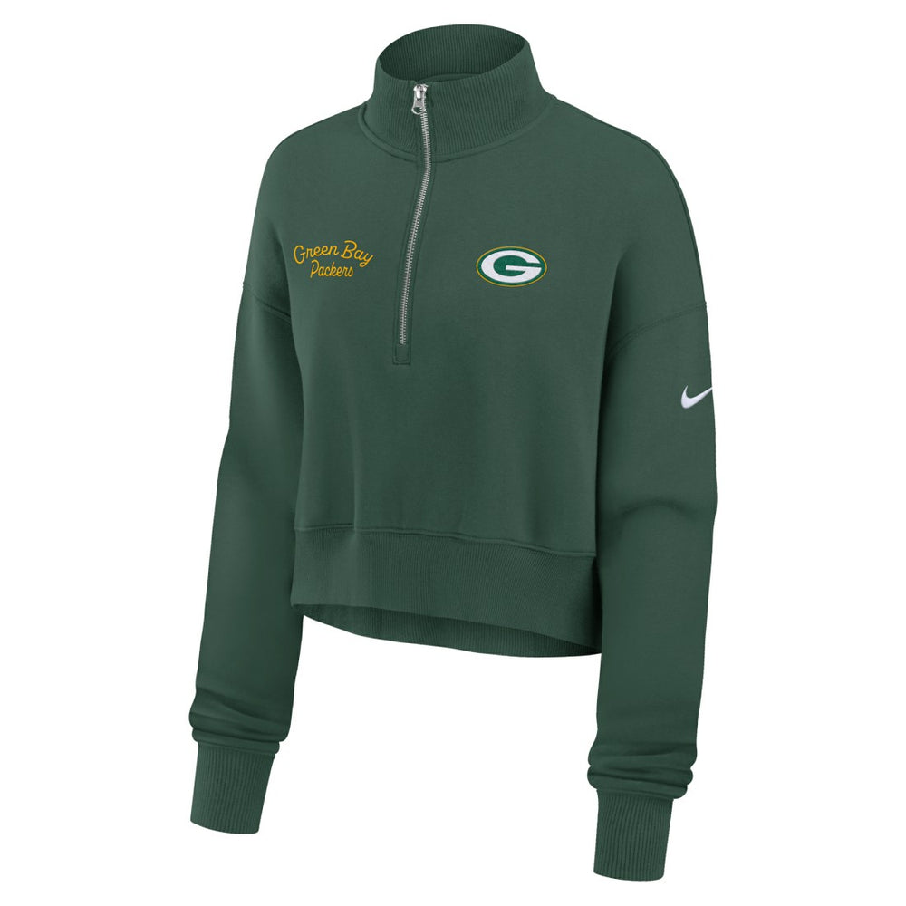 Green Bay Packers Women's Primetime Phoenix Half-Zip Sweatshirt - Green - Nike