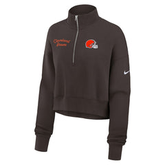 Cleveland Browns Women's Primetime Phoenix Half-Zip Sweatshirt - Brown - Nike