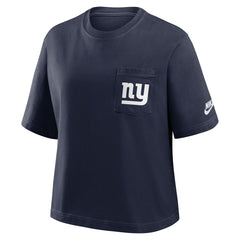 New York Giants Women's Rewind Pocket Boxy T-Shirt - Royal - Nike