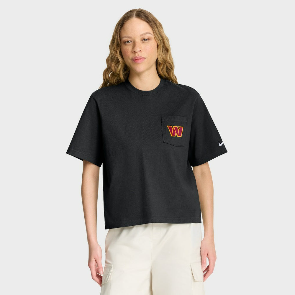 Washington Commanders Women's Rewind Pocket Boxy T-Shirt - Black - Nike