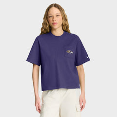 Baltimore Ravens Women's Rewind Pocket Boxy T-Shirt - Purple - Nike