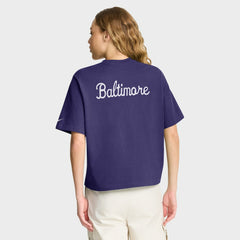 Baltimore Ravens Women's Rewind Pocket Boxy T-Shirt - Purple - Nike