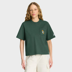 Green Bay Packers Women's Rewind Pocket Boxy T-Shirt - Green - Nike
