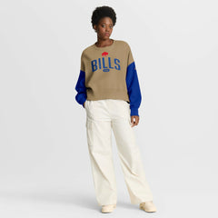 Buffalo Bills Women's Oversized Rewind Pullover Sweatshirt - Tan - Nike