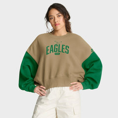 Philadelphia Eagles Women's Oversized Rewind Pullover Sweatshirt - Tan - Nike