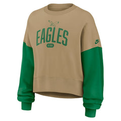 Philadelphia Eagles Women's Oversized Rewind Pullover Sweatshirt - Tan - Nike