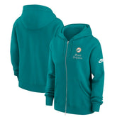Miami Dolphins Women's Phoenix Rewind Full-Zip Hoodie - Aqua - Nike