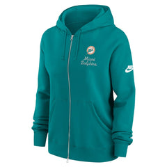 Miami Dolphins Women's Phoenix Rewind Full-Zip Hoodie - Aqua - Nike