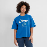 Detroit Lions Women's Essential Script Relaxed Boxy T-Shirt - Blue - Nike