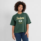 Green Bay Packers Women's Essential Script Relaxed Boxy T-Shirt - Green - Nike