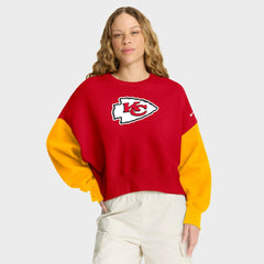 Kansas City Chiefs Women's Oversized Color-Block Pullover Sweatshirt - Red - Nike