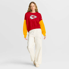 Kansas City Chiefs Women's Oversized Color-Block Pullover Sweatshirt - Red - Nike