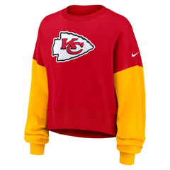 Kansas City Chiefs Women's Oversized Color-Block Pullover Sweatshirt - Red - Nike