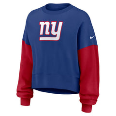 New York Giants Women's Oversized Color-Block Pullover Sweatshirt - Royal - Nike