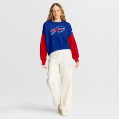 Buffalo Bills Women's Oversized Color-Block Pullover Sweatshirt - Royal - Nike