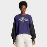 Baltimore Ravens Women's Oversized Color-Block Pullover Sweatshirt - Purple - Nike