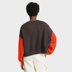 Cleveland Browns Women's Oversized Color-Block Pullover Sweatshirt - Brown - Nike