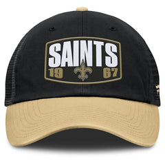 New Orleans Saints Franchise Trucker Adjustable Hat - Black/Gold - Fanatics