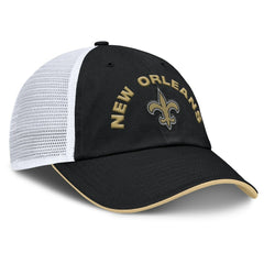 New Orleans Saints Reverse Trucker Adjustable Hat - Black/White - Fanatics