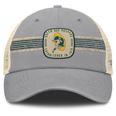 Green Bay Packers Heritage Bootleg Trucker Adjustable Hat - Gray - Fanatics