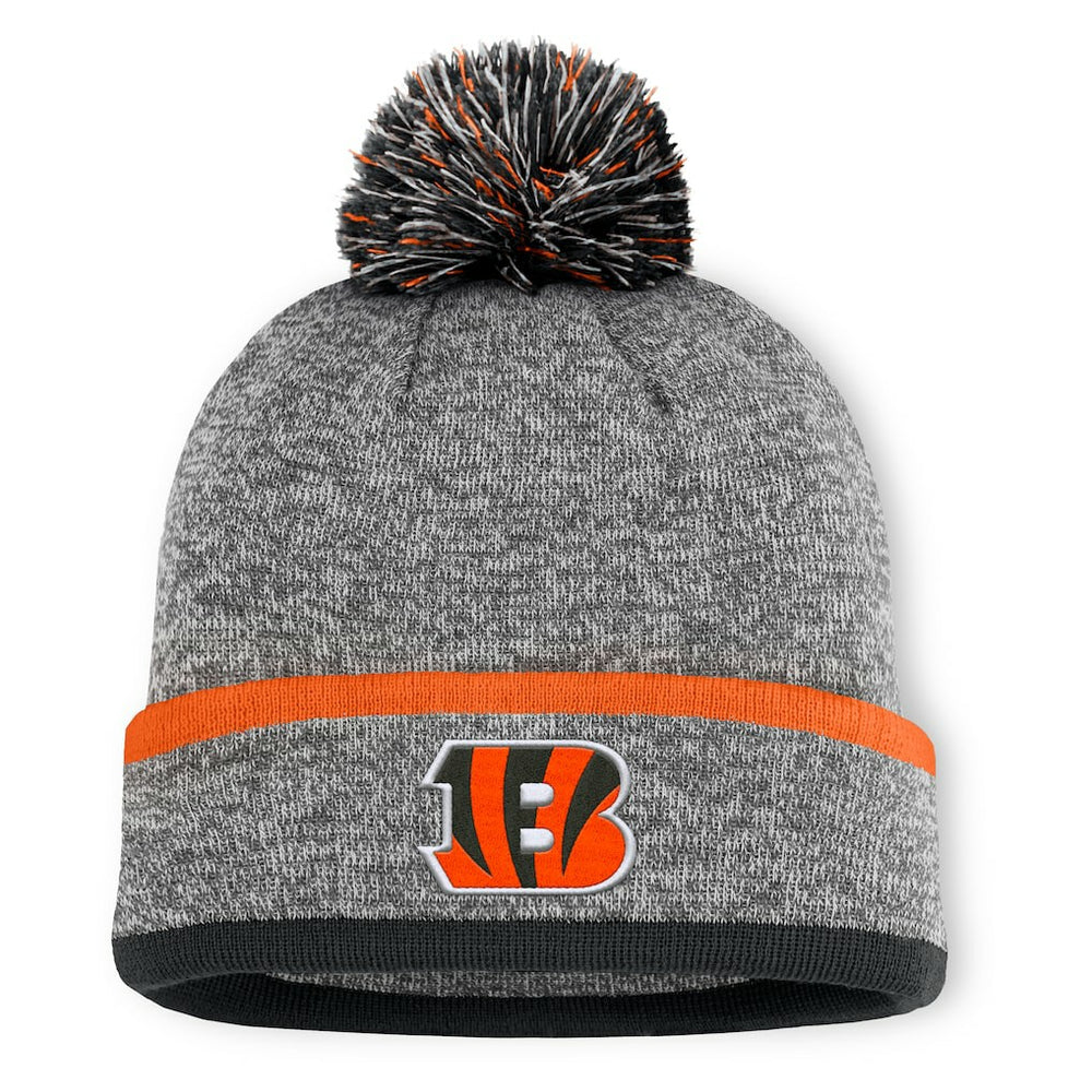 Cincinnati Bengals Motion Cuffed Knit Hat with Pom - Heather Gray - Fanatics