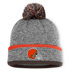 Cleveland Browns Motion Cuffed Knit Hat with Pom - Heather Gray - Fanatics