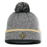 New Orleans Saints Motion Cuffed Knit Hat with Pom - Heather Gray - Fanatics
