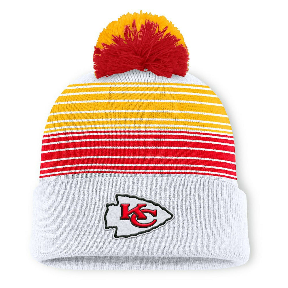 Kansas City Chiefs Ghost Cuffed Knit Hat with Pom - White - Fanatics
