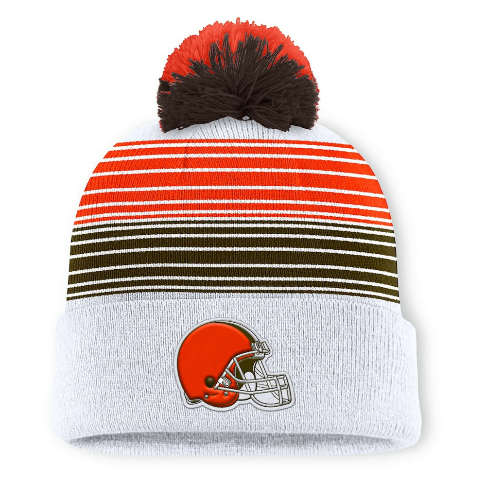 Cleveland Browns Ghost Cuffed Knit Hat with Pom - White - Fanatics