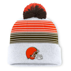 Cleveland Browns Ghost Cuffed Knit Hat with Pom - White - Fanatics