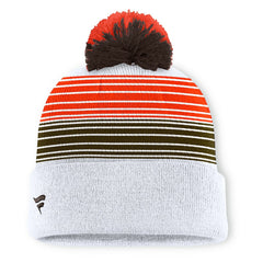 Cleveland Browns Ghost Cuffed Knit Hat with Pom - White - Fanatics