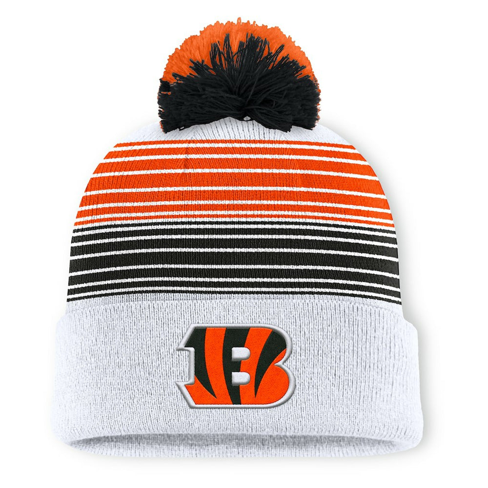 Cincinnati Bengals Ghost Cuffed Knit Hat with Pom - White - Fanatics