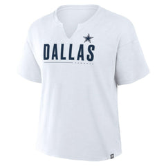 Dallas Cowboys Women's Redzone Slub Boxy T-Shirt - White - Fanatics