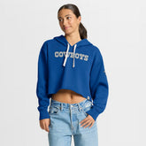 Dallas Cowboys Women's Oversized Hometown Heritage Cropped Hoodie - Royal - Fanatics