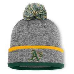 Athletics Fanatics Backstop Cuffed Knit Hat with Pom Online
