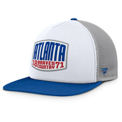 Atlanta Braves Fanatics Cranked Foam Front Patch Trucker Adjustable Hat Discount
