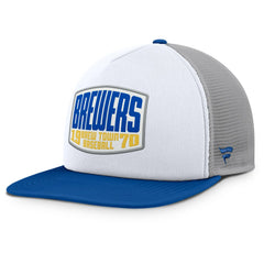 Milwaukee Brewers Fanatics Cranked Foam Front Patch Trucker Adjustable Hat Online