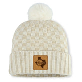 Texas Rangers Fanatics Women's Matchstick Cuffed Knit Hat with Pom- Natural Outlet