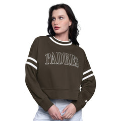 San Diego Padres Starter Women's Power Play Cropped Pullover Sweatshirt Discount