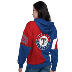 Texas Rangers Starter Women's Curve Ball Full Zip Hoodie Sweatshirt Outlet