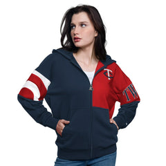 Minnesota Twins Starter Women's Curve Ball Full Zip Hoodie Sweatshirt Sale