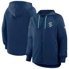 Seattle Kraken Fanatics Women's Authentic Pro Rink Raglan Full-Zip Hoodie - Deep Sea Blue | Fanatics sale