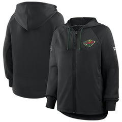 Minnesota Wild Fanatics Women's Authentic Pro Rink Raglan Full-Zip Hoodie - Black | Fanatics discount
