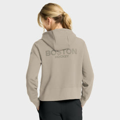 Boston Bruins Fanatics Women's Authentic Pro Road Tri-Blend Quarter-Zip Hoodie - Tan | Fanatics Lifestyle
