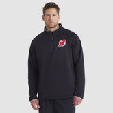 New Jersey Devils Fanatics Authentic Pro Rink Raglan Quarter-Zip Pullover - Black | Fanatics Lifestyle