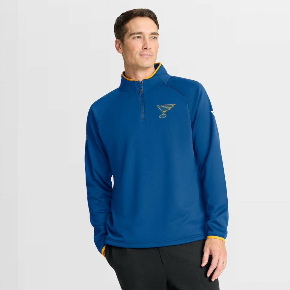St. Louis Blues Fanatics Authentic Pro Rink Raglan Quarter-Zip Pullover - Blue | Fanatics discount