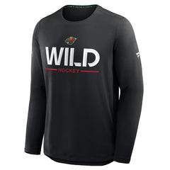 Minnesota Wild Fanatics Authentic Pro Rink Tech Long Sleeve T-Shirt - Black | Fanatics Clearance