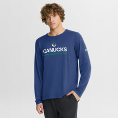 Vancouver Canucks Fanatics Authentic Pro Rink Tech Long Sleeve T-Shirt - Blue | Fanatics discount